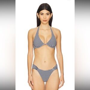 NWT LSPACE Isa Bikini Top in Atta Girl Gingham
